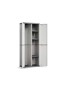 Geräteschrank hoch REGAL Ablage Gartenschrank Kunststoff Schrank