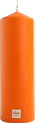 Eika Pillar Candle, Paraffin Wax, Orange, 7 x 21 cm