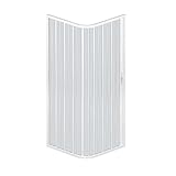 Mampara de ducha extensible de PVC (cloruro de polivinilo: material reciclable, duradero y robusto) con apertura Lateral y dobles hojas plegables