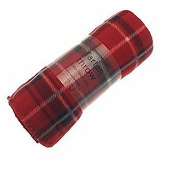 Tartan Überwurf rot, Schottland Muster 100 % Polyester