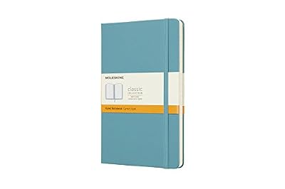 Moleskine Carnet Classic Format Large, Ligné, Couverture Rigide, Bleu Corail