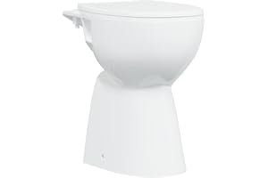 vidaXL Kantlös toalett 7 cm extra höjd mjukstängande vit keramik