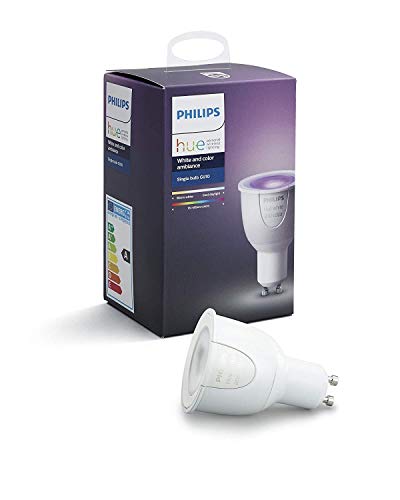 Philips Hue White and Color Ambiance - Bombilla LED individual (1 x 6.5 W, GU10, iluminación inteligente, bombilla que cambia de color (compatible con Amazon Alexa, Apple HomeKit y Google Assistant)