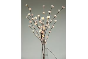 ELITE LIGHTING INNOVATIONS Cherry Blossom Twig Branch Light, Warm LED Lights with Plug-in Power Adaptor (White)