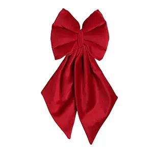 Beboji Creamy Red Ribbon Neck Tie/Bow Tie for Dogs/Puppy/Cats/Kitten | Detachable & Adjustable Pet Dog Bowtie - L