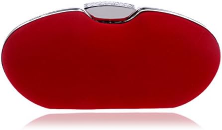 HAPPYTIMEBELT Hard Case Glitter Crystal Inlaid Clutch Bag(Red)