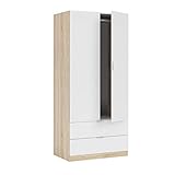 armario dos puertas correderas blanco Medidas armario: 81 cm (ancho) x 180 cm (alto) x 52 cm (fondo).
