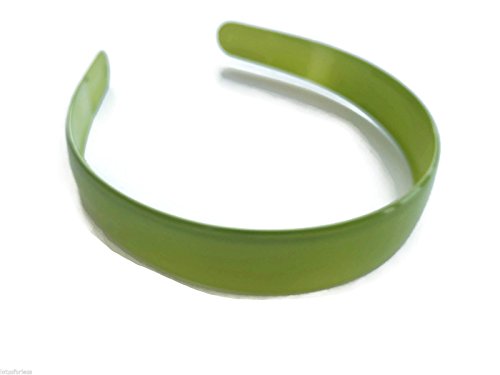 2.5 cm Wide Coloured Plastic Headband Hair Band Alice Band with Teeth (Green)