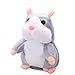Produktbild SEGRJ niedliches sprechendes Tier-Hamster, Plüsch-Spielzeug, Wiederholung, gefüllte Weihnachts-Puppe für Kinder, grau