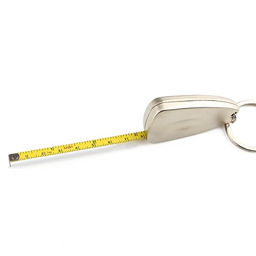 Silber Ton Metall Schlüsselanhänger SELBST Stahl Klinge Ausziehbares Maßband 1 m 3 Feet - 9
