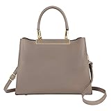 LEDER & EIGENSCHAFTEN: Genarbtes PU Leder, echtleder Stil. Weiches Material, angenehm im Griff. Metallteile goldener Farbe. 4 schützende Metallnieten unter dem Boden der Tasche.