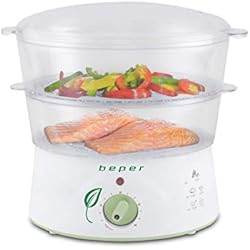 BEPER 90.501 Cuiseur Vapeur, 400 W, 5 liters, Blanc
