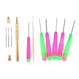 Qualitativ hochwertig. chiwanji Knüpfhaken, gebogen, Häkelnadelnadel-Set, Verschiedene Größen, für Mikro-Zöpfe, Haarverlängerung, 10 Stück