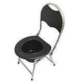 ZYFA Chaise percée,Pliable Chaise WC,De Chevet Chair de Toilette Adulte,légère avec découpe, Femme Enceinte Personnes à mobilité Et Les Personnes âGéEs Chaise