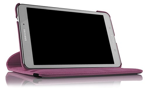 JAMMYLIZARD | Hülle für [ Samsung Galaxy Tab 4 8.0 ] 360 Grad rotierende Ledertasche mit automatischer Schaltfunktion, LILA - 2