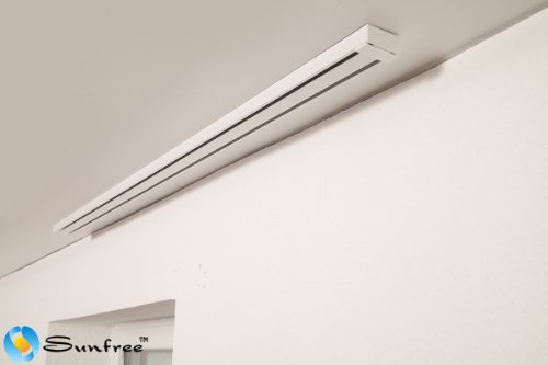 Alu Schiene 2-Lauf weiß / Flächenvorhang Schiene Alu / Schienensystem Gardinen / Flächenvorhang Schienensystem / Schiebegardinen Schiene / Schiebevorhang Schiene hier: von 10cm bis 500cm Preis für 10cm