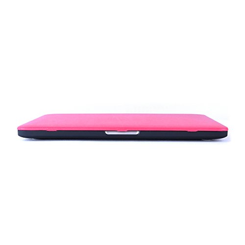Macbook Pro 13 Retina Hülle Case Tastaturschutzfolie Displayschutzfolie 3 in 1 Kit, TECOOL [Ultra Dünn Serien] Leder Hartschale Schutzhülle Case für MacBook Pro 13.3 Zoll mit Retina Display Modell: A1425 und A1502 – Heißes Rosa - 6