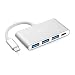 Produktbild RDII USB-C (Typ-C) HUB Multiport Adapter Konverter mit Netzteil für Aufladung, USB3.1 Typ C bis 3-Port USB 3.0 Hub für neues Apple MacBook 12 "/ Neues MacBook Pro 13" / ChromeBook Pixel und mehr, Multi -Port Lade- & Anschlussadapter, Silber