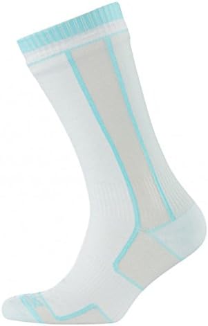 SealSkinz Women's Waterproof Thin Mid Socks - White/Aqua, Small