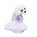 Produktbild YWLINK Hunde Haustier Retro TräUmen Party Prinzessin Rock 3D Blume Drucken Kleidung Katze Spitze Mesh Patchwork Atmungsaktives Kleid(XS,Lila)