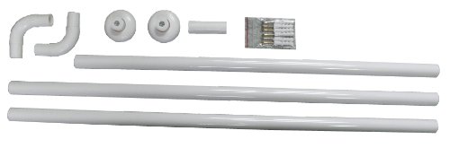 QUALITATIV HOCHWERTIGE ALU WINKELSTANGE DUSCHVORHANGSTANGE UNIVERSALSTANGE WEISS 3 er! CORNER SHOWER ROD WHITE! - 3