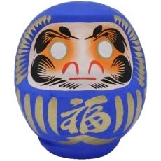 Muñeca de la suerte, Daruma, talla 1, azul, logro personal y éxito