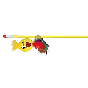 Trixie: - Playing Rod with Smiley | an Interactive Teaser Toy for Cats, Encourages Cats Natural Hunting Instinct | Can be Dusted with Catnip for Long-Lasting Play Session ? 50 cm