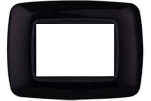 ZOREI Placca Compatibile Con Bticino Living, Placche Plastica Bombata, 1 Pezzo (3 Posti/Moduli,Nero)