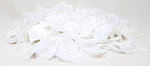500 weiße Rosenblätter, Stoff, reinweiß – Hochzeitsdeko, Taufe, Kommunion, Konfirmation, Valentinstag, Heiratsantrag, Streudeko, Romantisch, Basteln, weiss, künstliche Blütenblätter - 2