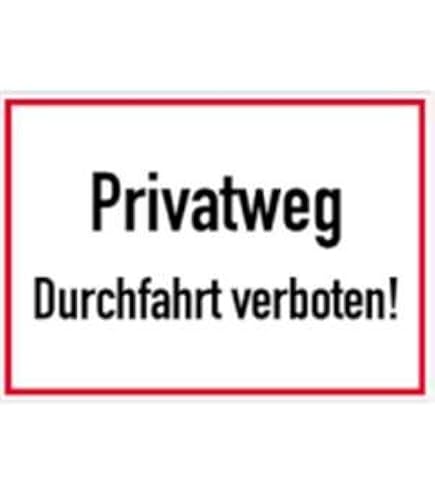Alu-Schild 'Privatgrundstück! Durchfahrt Verboten' – 170x350 Mm, Wetterfest, Made In Germany