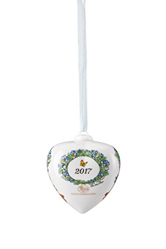 Hutschenreuther 02256-724070-27841 Porzellan-Herz 2017 „Turteltauben“, bunt, 6.5 x 6.5 cm - 2