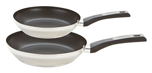 Prestige Durasteel Stainless Steel Frypan, Silver, 24 - 30 cm, Set of 2