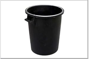 MOBIL PLASTIC S.P.A. Bidone Industriale Nero 75 lt Contenitore Rifiuti Plastica Alta Densità Rifiuti Spazzatura Professionale Cilindrico Con Maniglie