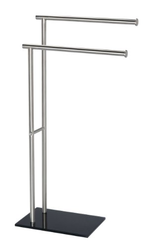 WENKO 20390100 Handtuchständer Lima mit 2 Armen – Kleiderständer, Edelstahl rostfrei, 41 x 79 x 20 cm, Satiniert - 2