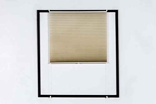 StoffKreativ PREMIUM Plissees mit Klemmfix Fixierung ohne Bohren – Rollo mit 150cm Gesamtlänge und variabler Breite in 4 verschiedenen Farben (85x150cm, Beige) - 9