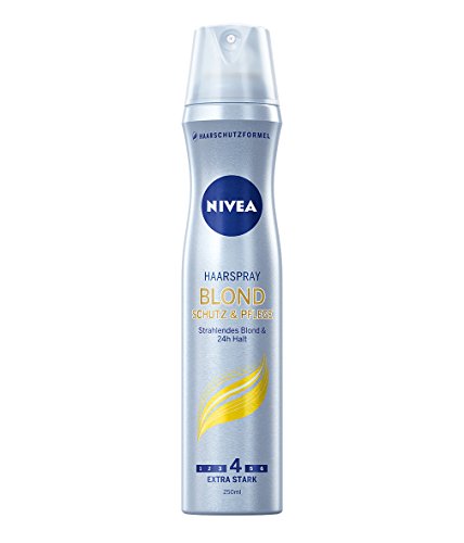 Nivea Haarspray Blond, Schutz und Pflege, Strahlendes Blond und 24 Stunde Halt, 4er Pack (4 x 250 ml)