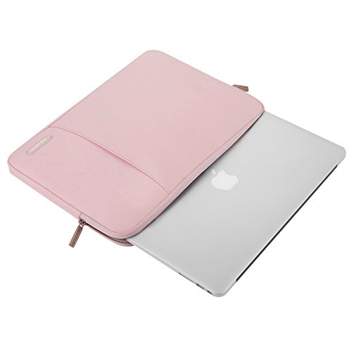 MOSISO Polyester vertikalen Stil Wasserabweisend Laptop Sleeve Case Bag Hülle Schutzhülle Notebook Tasche Schutzabdeckung für 13-13.3 Zoll MacBook Pro, MacBook Air, Notebook Computer, Rosa - 4