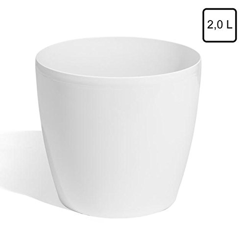 Terra 1401383100 Coubi Kunststoff Übertopf 15 cm, weiß - 6