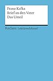 Image de Lektüreschlüssel zu Franz Kafka: Brief an den Vater. Das Urteil (Reclams Universal-Bibliothek)