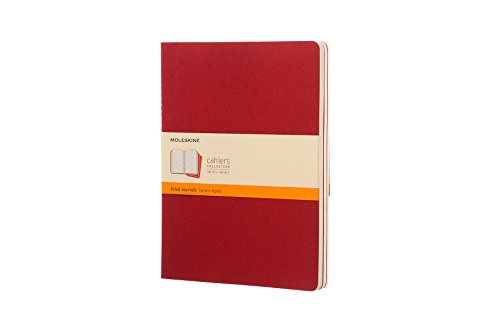 Télécharger Moleskine Set de 3 cahiers lignés Très grand format Couverture souple 19 x 25 cm Rouge Gratuit