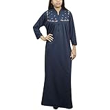 Indiatrendzs Women Warm Nightdress Woolen Solid Blue Loose Winter Nighty XL