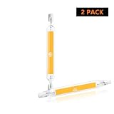 led r7s 118mm dimmbar  Doright R7S 118mm 9W Tubo Lámpara LED COB Bombilla, J118 T3 Luces de Enchufe Horizontal R7S LED, Blanco Cálido 2700K 900lm Bombilla Tubular Vintage, con Vidrio de alta Transmitancia (2-Unidades)