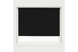CAECUS Blackout Roller Blind Black 120cm 210cm Drop