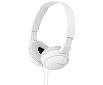 Sony MDR-ZX110A On-Ear Stereo Headphones (White), without mic