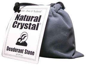 Natural Crystal Deodorant Stone with Velvet Pouch 6 oz Lafes Natural