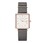 Rosefield Damen Analog Klassisch Quarz Uhr mit Leder Armband QWGR-Q12