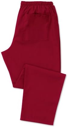 AX Scrub Trouser Full Elastic Waist Burgundy Size Xlarge Length Short