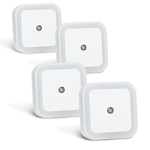 KYG LED Steckdosenlicht Set 0.5W Nachtlicht mit Dämmerungssensor Automatisch Licht Sensor Energiesparen Weiß