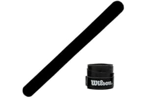 ZRZ Ochraniacz Padel Łopata Przezroczysty chropowaty pakiet ochraniaczy + Overgrip Wilson Pro - Taśma ochronna Pokrowiec Wieloziarnista łopata silikonowa odporna naklejka Padel (1 Czarny + Over Black)
