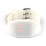 Die Uhr Armbanduhren LED-Noten-Sport-Silikon-Armbanduhr des Chenang Wasserdichten Mann-Frauen Digital Geführte der Kinder Digitaluhr Outdoor Sport Kinder LED Alarm Stoppuhr Kinder (Weiß)